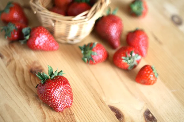 Strawberry On Wood — Stock Photo, Image
