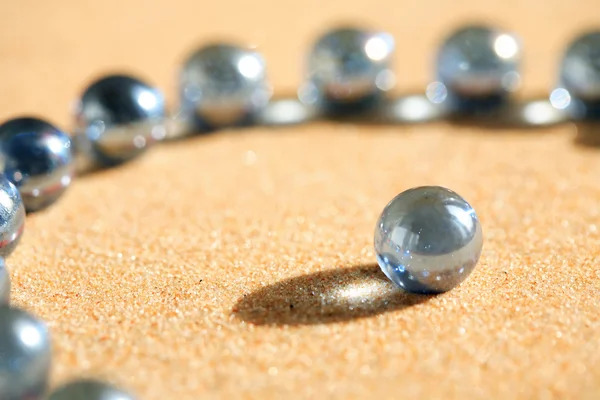 Glass Balls On Sand — Stock Photo, Image