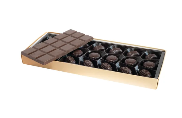 Chocolade op wit — Stockfoto