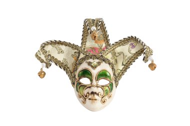 Classical venetian mask on white background clipart