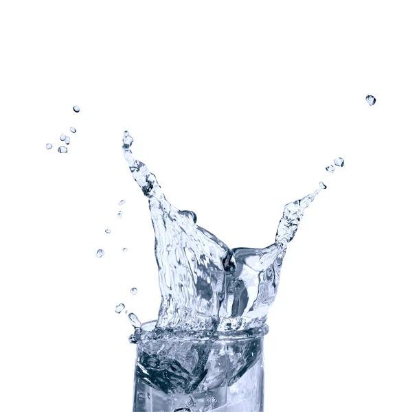 Esguichando água sobre branco — Fotografia de Stock