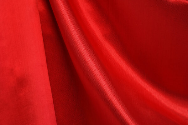 Closeup of red silk curtain. Nice background
