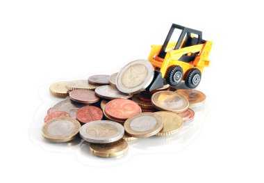 Forklift Truck With Money clipart