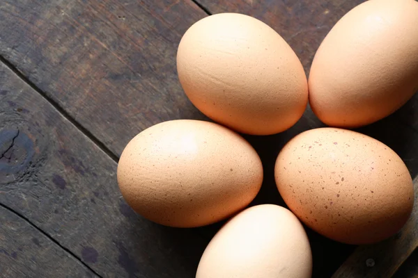 Eggs On Wood — Stock Photo, Image