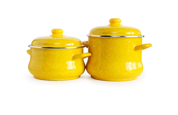 Yellow Saucepans — Stock Photo, Image
