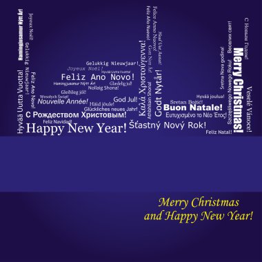 Blue christmas greetings clipart