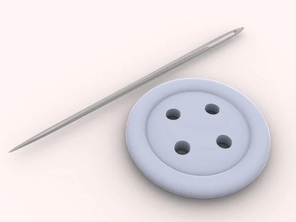 Button and needle — Stock Photo, Image