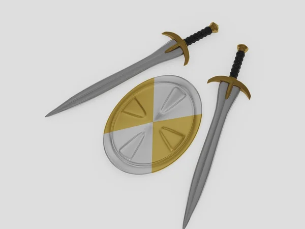 Swords and shield — Stock Photo, Image