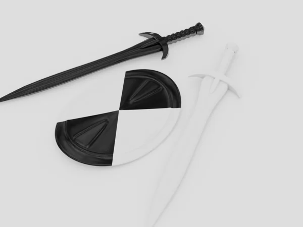 Espada e escudo — Fotografia de Stock