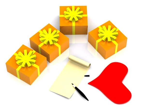 Carta y regalos — Foto de Stock
