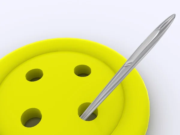 Yellow button. 3d — Stock Photo, Image