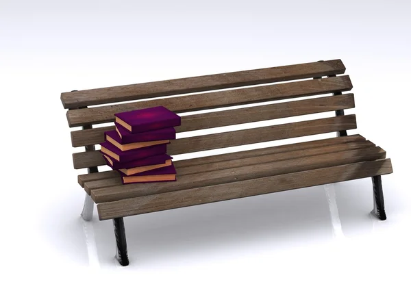 Books on bench — Stock Photo, Image