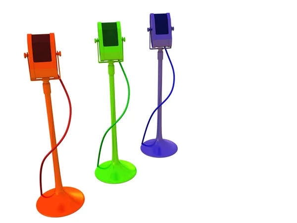 Microfones RGB — Fotografia de Stock