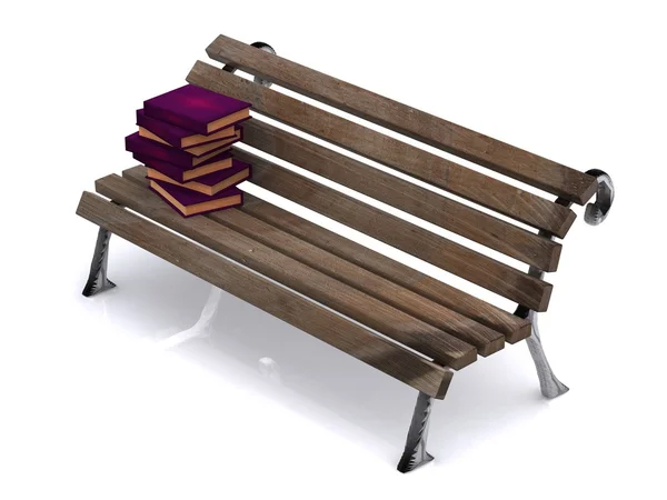 Books on bench — Stock Photo, Image