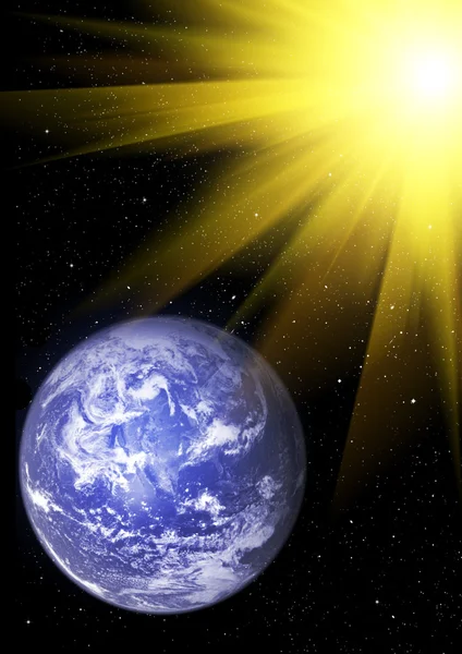 지구와 태양 — 스톡 사진