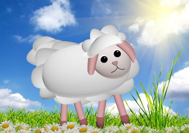 Cute funny sheep clipart