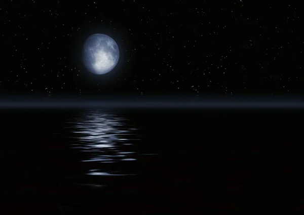 Повне зображення місяця з водою — стокове фото