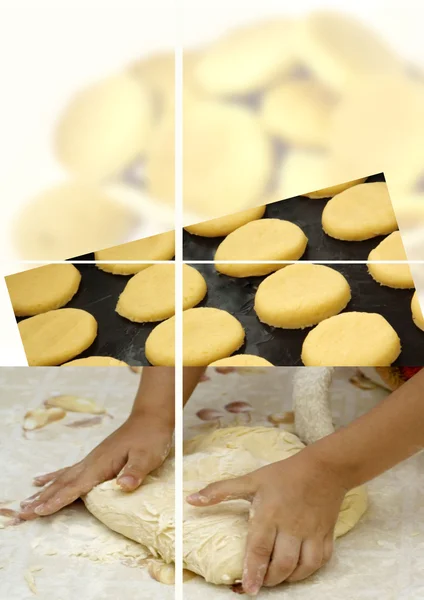 Proceso de preparación de las galletas — Stockfoto