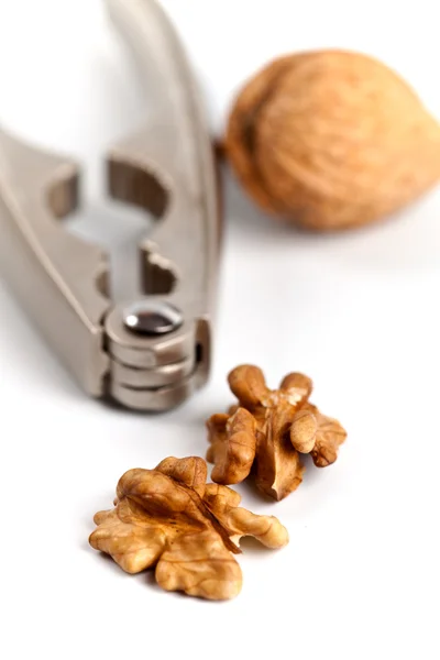 Walnuts and nutcracker — Stock Photo, Image