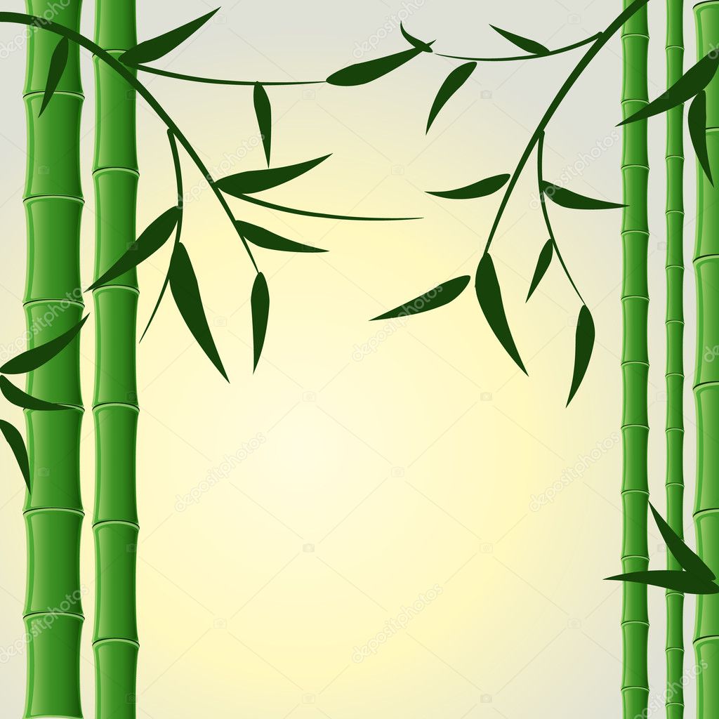 Bamboo stalks with leaves — Stock Vector © Oksana #10351222