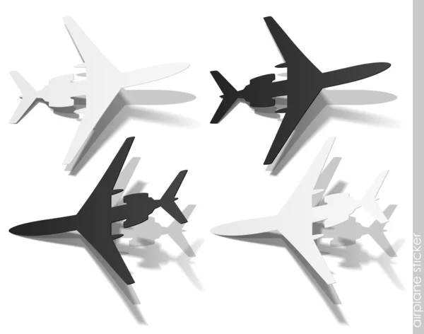 Літак наклейка, реалістичні елементи дизайну — стоковий вектор