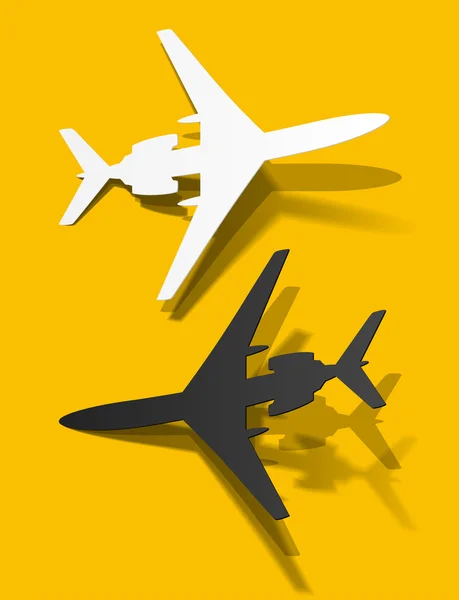 Airplane sticker, realistic design elements — Stock Vector