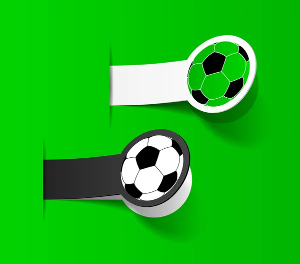 Pegatina con una foto de una pelota de fútbol — Vector de stock