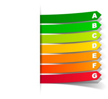 Energy classification in the form of a sticker clipart