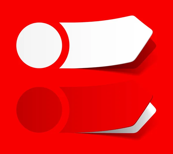 Sticker collection réaliste rouge ensemble modèle écarlate choix étiquette objet p — Image vectorielle