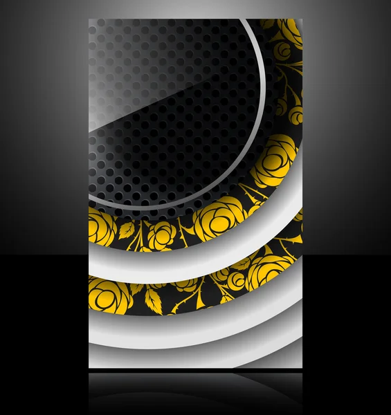 パンフレット カード バナー金属花ガラス抽象的な背景スタイル — ストックベクタ