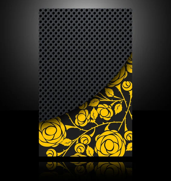 パンフレット カード バナー金属花の抽象的な背景スタイル — ストックベクタ