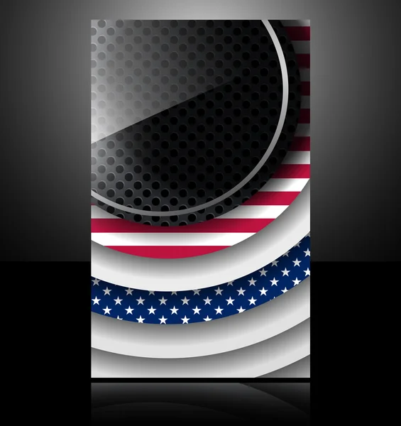 Amerikanische Flagge USA abstrakte Karte Glas Metall nationaler Stern — Stockvektor