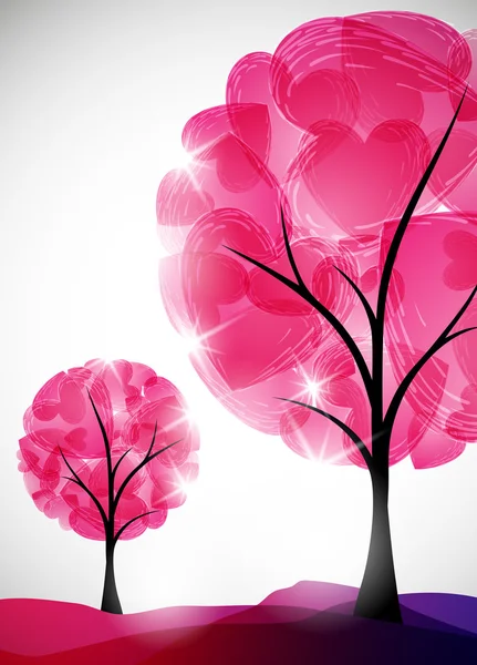 Alla hjärtans träd, abstrakt bakgrund — Stock vektor