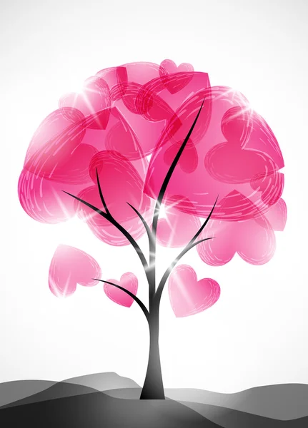 Valentine árvore, fundo abstrato —  Vetores de Stock