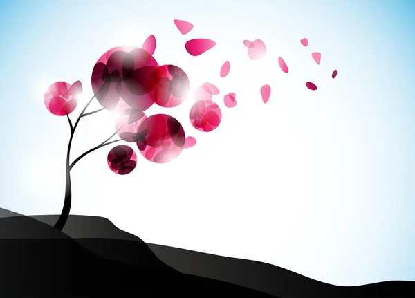 Valentijn boom, abstracte achtergrond — Stockvector