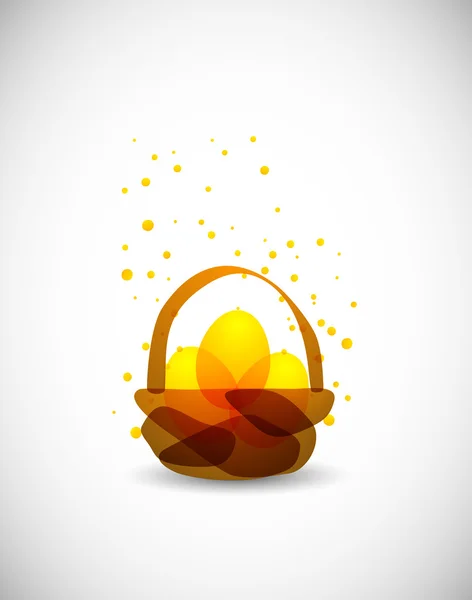 Cesta de Páscoa com ovos — Vetor de Stock