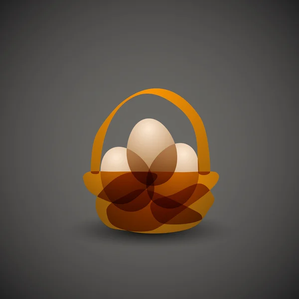 Påskkorg med ägg — Stock vektor