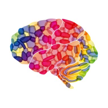 Human brain, colorful thoughts, vector abstract background clipart