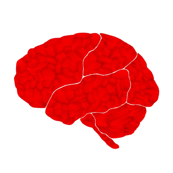 Cerveau humain, intentions agressives, fond vectoriel abstrait — Image vectorielle