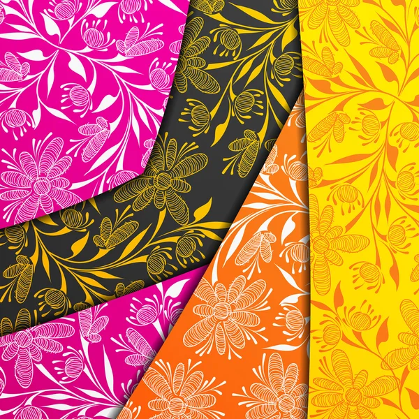 Capas de colores, fondo abstracto, flores estilizadas — Vector de stock