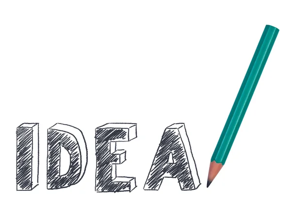 Word idea drawn pencil. — Stockfoto