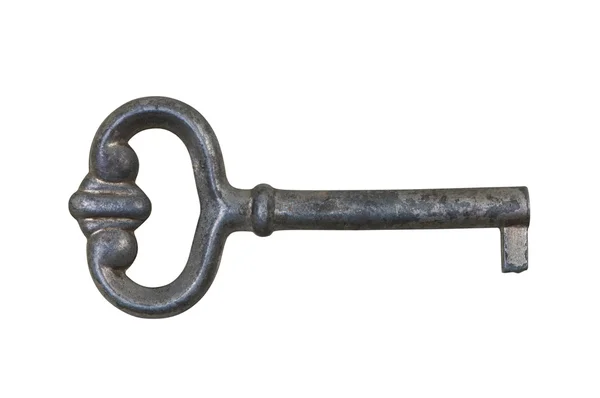 Старий ключ ізольовано над білим . — стокове фото