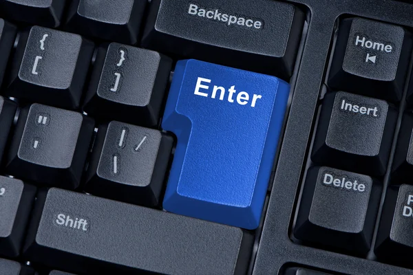 Botón azul entrar teclado del ordenador . —  Fotos de Stock