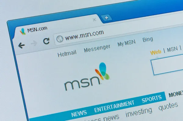 Halaman awal MSN . — Stok Foto