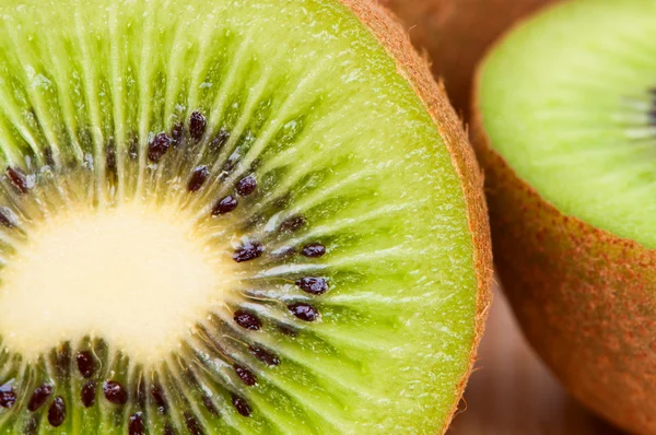 Tăiați closeup kiwi, imagine macro — Fotografie, imagine de stoc