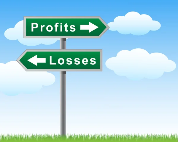 Signalisation routière pertes de profits — Image vectorielle