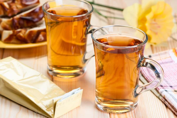 Tè in tazze di vetro . — Foto Stock