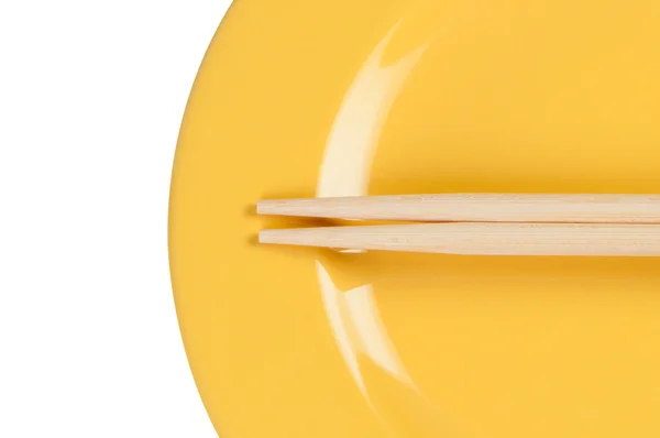 Тарелка с палочками для еды . — стоковое фото