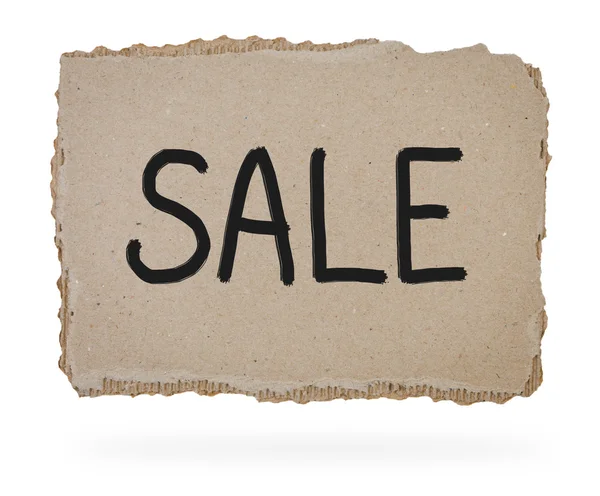 Försäljning tecken på kartong. — Stockfoto