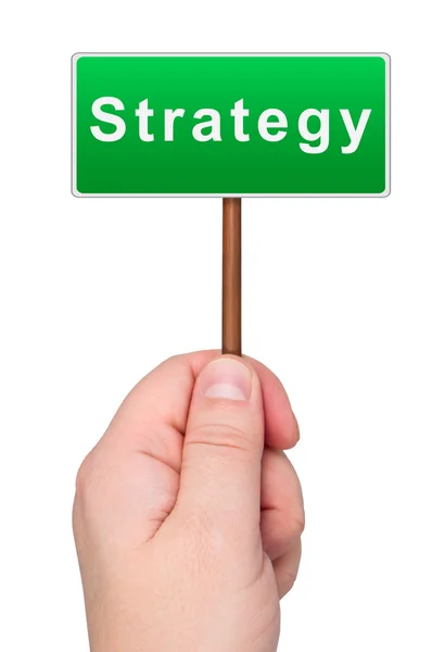 Sign strategy in hand. — Stock Photo, Image